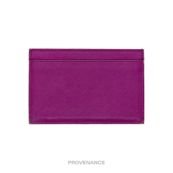 🔴 Celine Logo Card Holder Wallet - Two-Tone Cream Fuchsia - Picture 2 of 6